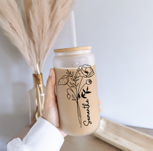 Load image into Gallery viewer, Personalized Birth Flower Coffee Cup With Name ,Personalized Birth Flower Tumbler, Bridesmaid Proposal, Gifts for Her, Party Favor.

