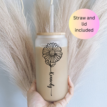 Load image into Gallery viewer, Personalized Birth Flower Coffee Cup With Name ,Personalized Birth Flower Tumbler, Bridesmaid Proposal, Gifts for Her, Party Favor.
