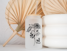 Load image into Gallery viewer, Personalized Birth Flower Coffee Cup With Name ,Personalized Birth Flower Tumbler, Bridesmaid Proposal, Gifts for Her, Party Favor.
