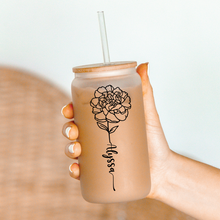 Load image into Gallery viewer, Personalized Birth Flower Coffee Cup With Name ,Personalized Birth Flower Tumbler, Bridesmaid Proposal, Gifts for Her, Party Favor.
