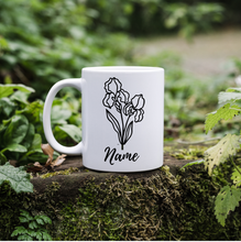 Load image into Gallery viewer, Birth Flower Mug Personalized, Birth Month Flower Coffee Mugs With Name, Custom Name With Birth Month Flower.
