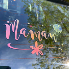 Load image into Gallery viewer, Mamaw Daisy Car decal, Colors Change In The Sun- Holographic Car Decal
