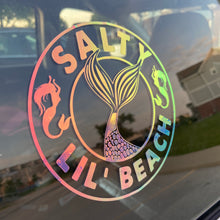 Load image into Gallery viewer, Salty Lil&#39; Beach Car Decal - Color Changes In The Sun - Decal For Car - Holographic Car Decal.
